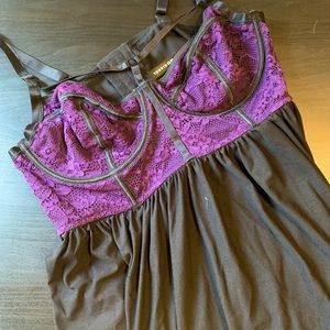 Purple and black teddy Torrid